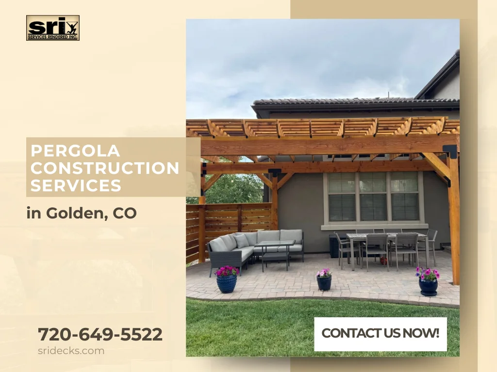 Wooden pergola providing shade on a residential patio