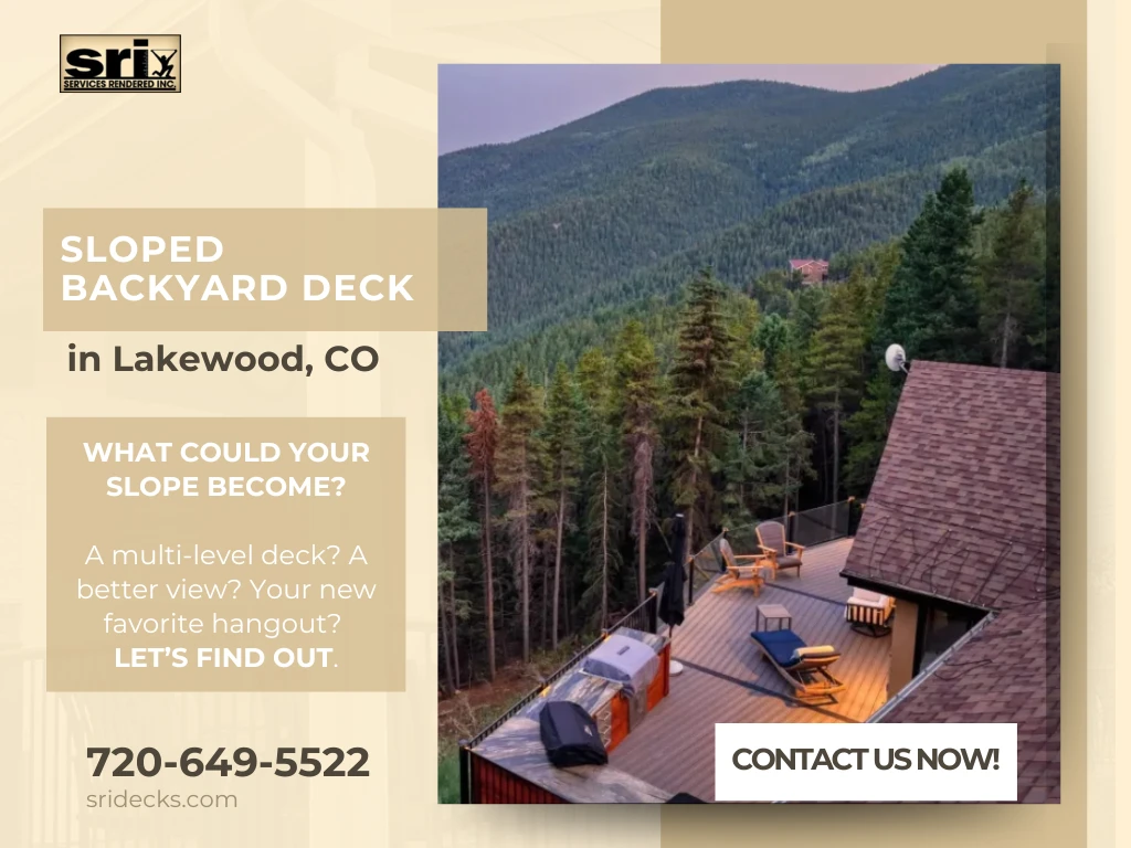 sloped backyard deck in Lakewood